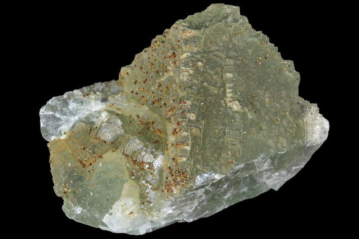 Stepped, Green Fluorite and Pyrite Association - Fluorescent #92294